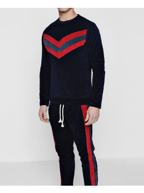 Pullover-Velour-Panelled-Skinny-Fit-Sweater-Tracksuit