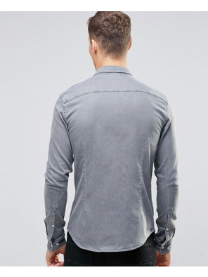 Skinny-Denim-Shirt-In-Light-Grey