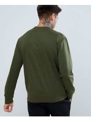 Sweatshirt-With-Zipper-Detail-In-Khaki