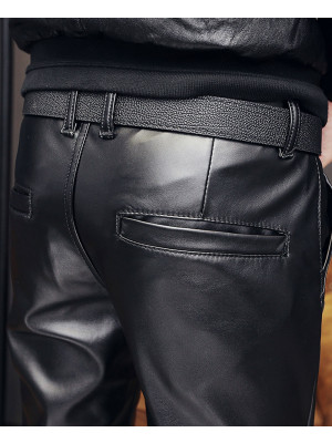 Men-Skinny-Faux-Leather-Pants-Pleated-Casual-Long