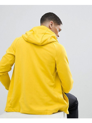 Modern-Zipper-Through-Hoodie-In-Yellow