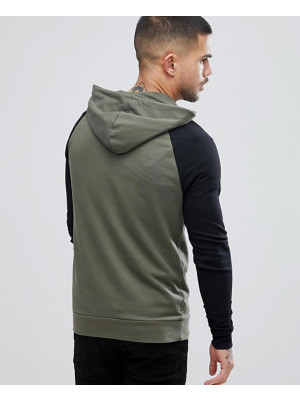 Muscle-Hoodie-With-Contrast-Raglan-Sleeve-In-Khaki-And-Black
