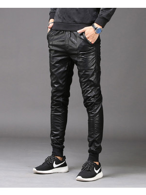 New-Men-Hot-Seeling-Custom-Faux-Leather-Trousers-Pants-Trendy-Slim