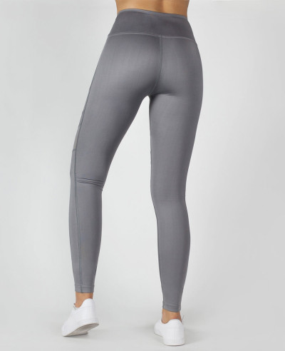 Beyond Limits Super High Waist Mesh Tights Leggings In Grey