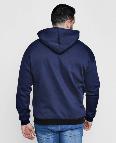 Big And Tall Spliced Colour Block Hoodie