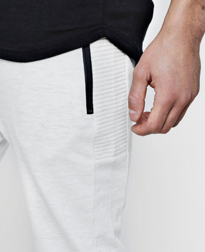 Biker Panelled With Sports Zipper Sweatpant Jogger