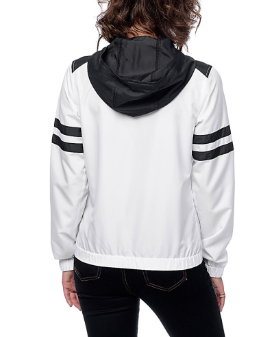 Black & White Stripe Windbreaker Jacket