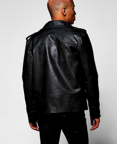 Black-Faux-Leather-Regular-Fit-Biker-Jacket