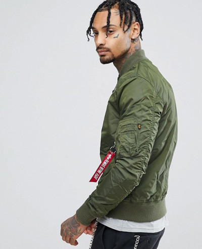 Bomber Jacket Slim Fit in Dark Green