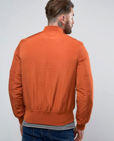 Bomber Jacket with Pocket in Rust