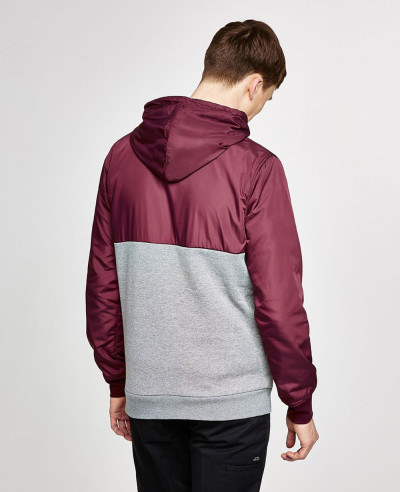 Burgundy Half Zipper Pullover Hoodie