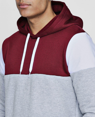 Colour Block Three Panel Hoodie