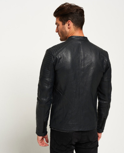 Custom Biker Leather Quilt Racer Jacket