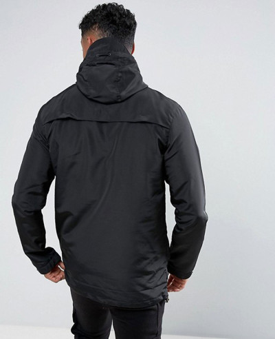 Degrees Lightweight Overhead Windbreaker Jacket In Black