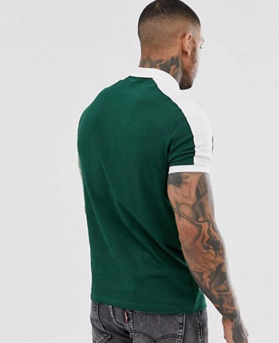 Design-Organic-Polo-Shirt-With-Contrast-Shoulder-Panel-In-Green