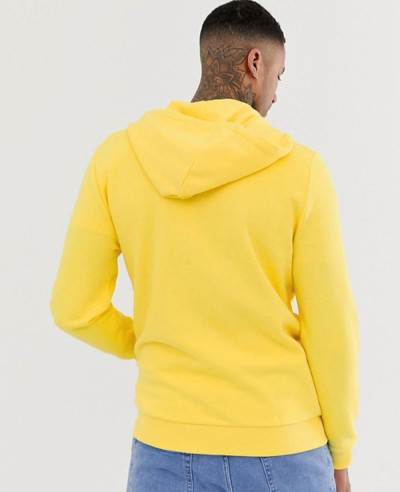 Design Zipper Up Hoodie In Yellow