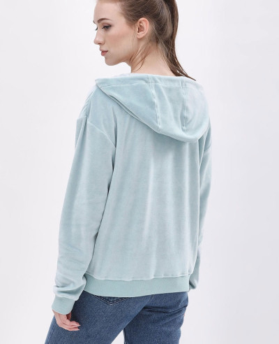 Embellished-Velour-Blue-Hoodie