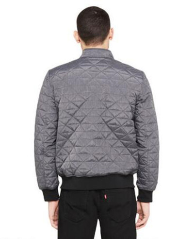 Famous Maker Quilted Rib Knit Trim Bomber