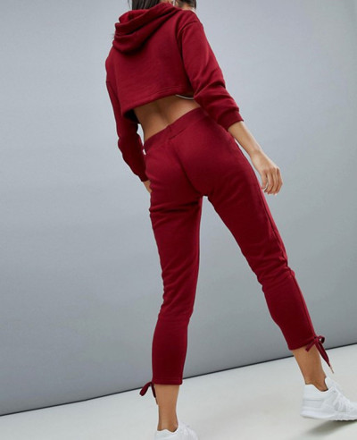 Fashion Design Drawstring Joggers In Red Sweatsuit