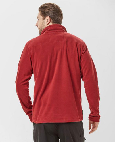 Fashionable Red Half Zipper Fleece Jacket