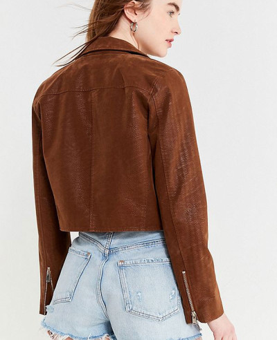 Faux Suede Moto Jacket