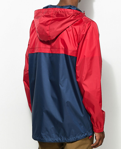 Full-Zipper-High-Custom-Made-Navy-&-Red-Windbreaker-Jacket