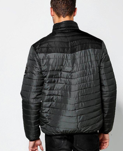 Funnel Neck Colour Block Puffer Padded Quilted Jacket