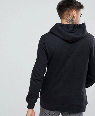 Half Zipper Black Stylish Men Hoodie