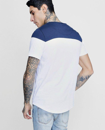 High-Custom-Made-Longline-Colour-Block-Embroidered-T-Shirt