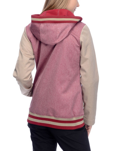 High Quality Custom Varsity Burgundy & Khaki Softshell Jacket