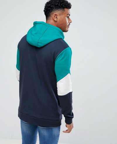 High Quality Men Hoodie In Navy With Half Zipper