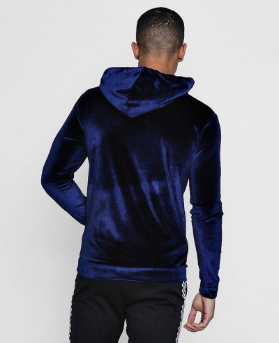 High-Quality-Men-Velour-Hoodie-in-Muscle-Fit