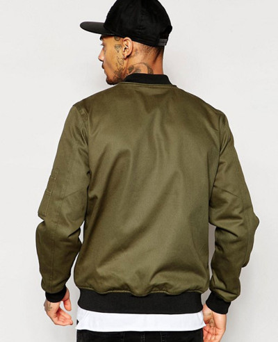 High-Quality-Men-Custom-Zipper-Bomber-Jacket-in-Khaki