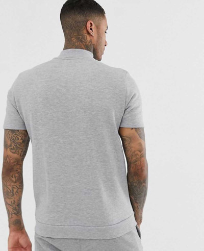 Hot-Design-Short-Sleeve-Sweatshirt-With-Half-Zipper-In-Gray-Marl