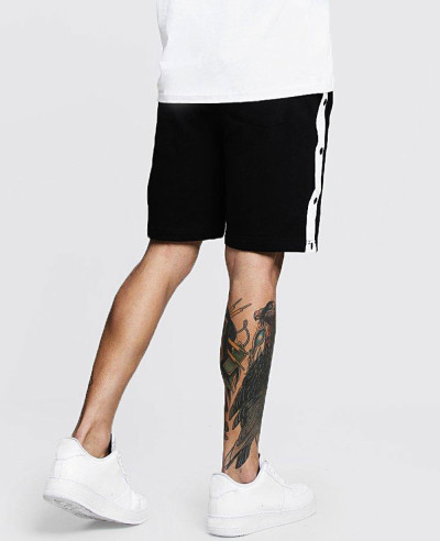 Hot Selling Men Jersey Shorts With Side Poppers