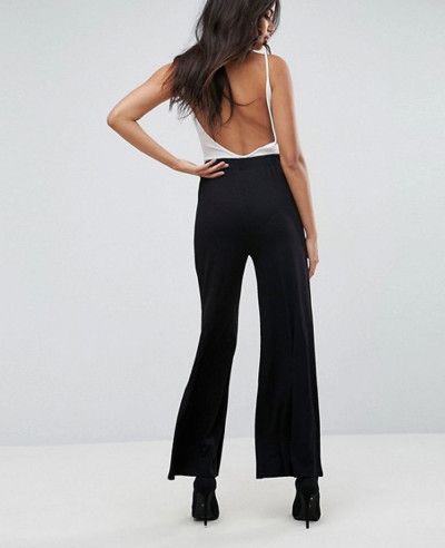 Jersey Basic Wide Leg Trouser