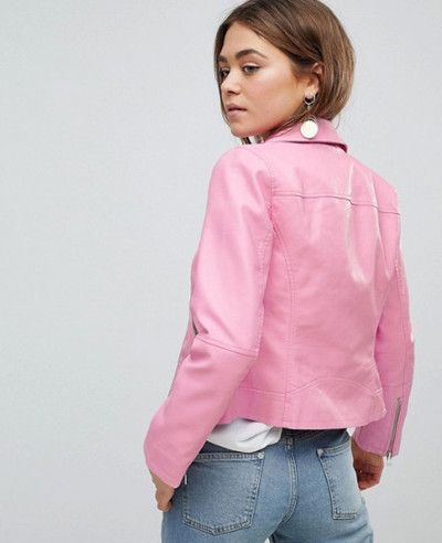 Leather Cropped Biker Jacket