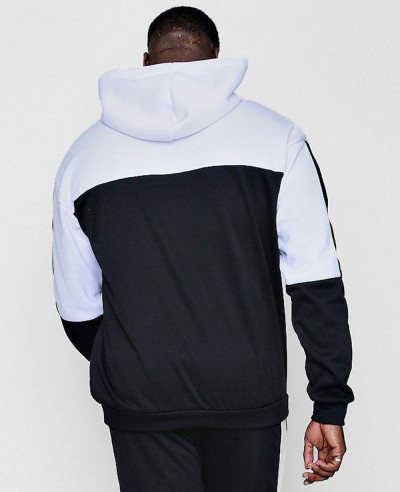 Men Big And Tall Colour Block Over The Head Hoodie