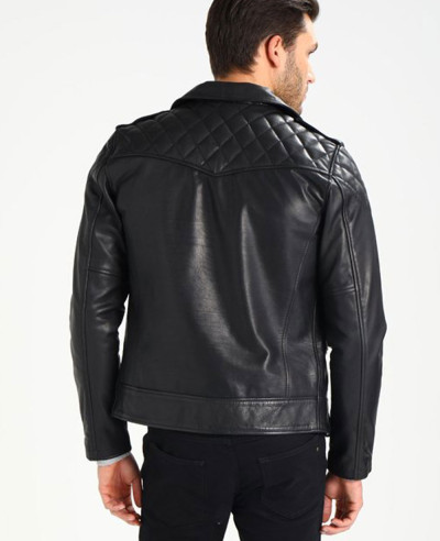 Men Biker Sheep Leather Jacket