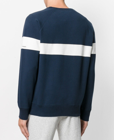 Men Blue Custom Chest Stripes Sweatshirt