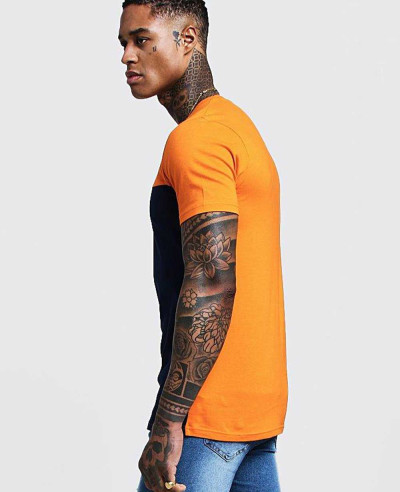 Men Color Block Muscle Fit T Shirt