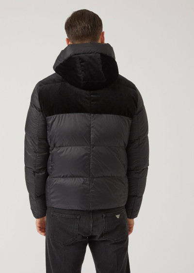 Men Down Filled Jacket In Nylon & Velvet Padded Jacket