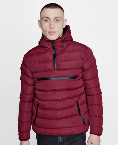 Men High Quality Custom Over The Head Puffer Jacket