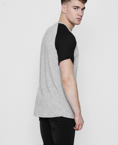 Men-Longline-Raglan-Knitted-Grey-T-Shirt