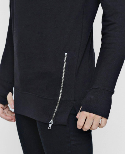 Men Longline Sweater With Zipper Detail Sweatshirt