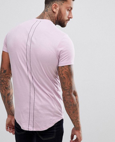 Men-Longline-With-Curved-Hem-And-Double-Neck-In-Purple-T-Shirt