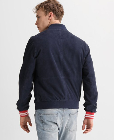 Men-Navy-Blue-Bomber-Suede-Leather-Jacket