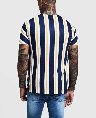 Men New Trendy Stripes Sublimation Printed T Shirt