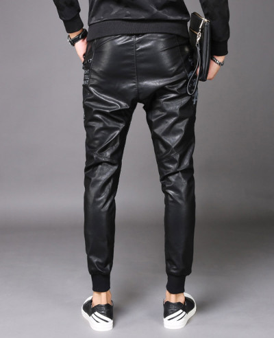 Men Real Leather Bikers Pants