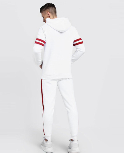 Men Stylish White Embroidered Tracksuit